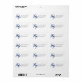 Blauwe Waterverf krab Adresetiketten Etiket (Full Sheet)