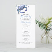 Blauwe Waterverf krab bruiloft (Staand voorkant)