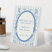 Blauwe Waterverf Krans  Baby shower Reclamebord Met Voetstuk (Insitu)