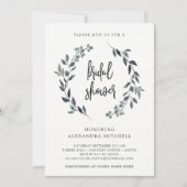 Blauwe Waterverf krans | VRIJGEZELLENFEEST Kaart (Voorkant)