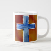 Blauwe Waterverf kruis Grote Koffiekop (Rechts)