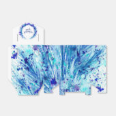 Blauwe waterverf kunst dank u geschenkdoos bedankdoosjes (Uitgevouwen)