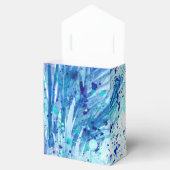 Blauwe waterverf kunst dank u geschenkdoos bedankdoosjes (Geopend)