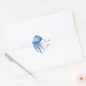 Blauwe Waterverf kwal Dank u Sticker (Envelop)