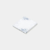 Blauwe Waterverf laat bloemen botanische bruiloft  Post-it® Notes (Schuin)