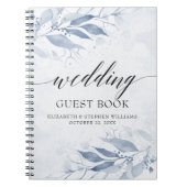 Blauwe Waterverf laat botanische bruiloft uit Notitieboek (Voorkant)