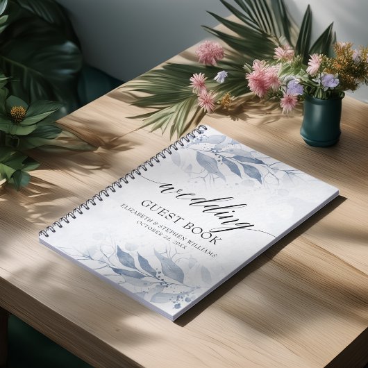 Blauwe Waterverf laat botanische bruiloft uit Notitieboek