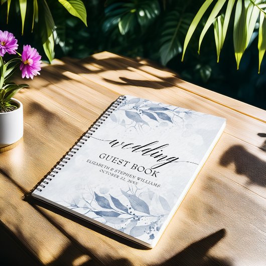 Blauwe Waterverf laat botanische bruiloft uit Notitieboek