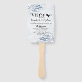 Blauwe Waterverf laat botanische weddenschappen ac Handwaaier (Voorkant)