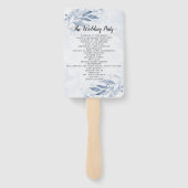 Blauwe Waterverf laat botanische weddenschappen ac Handwaaier (Achterkant)