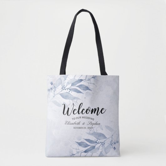 Blauwe Waterverf laat welkome cadeautassen voor br Tote Bag (Voorkant)