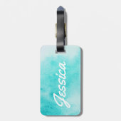 Blauwe Waterverf Land Ho! Navy Anchor Cruiser Bagagelabel (Achterkant verticaal)