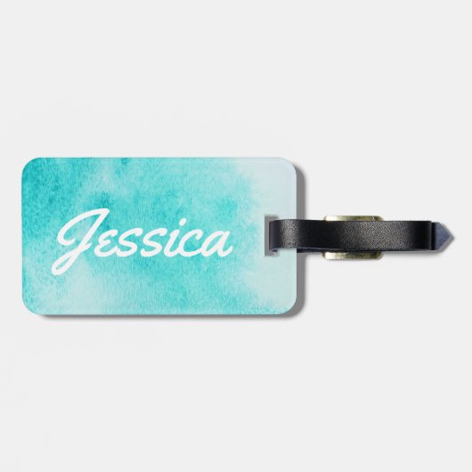 Blauwe Waterverf Land Ho! Navy Anchor Cruiser Bagagelabel (Achterkant horizontaal)