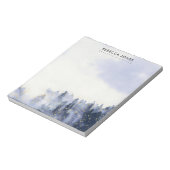 BLAUWE WATERVERF LANDSCAPE TREE FOLIAGE MONOGRAM NOTITIEBLOK (Linkerzijde)