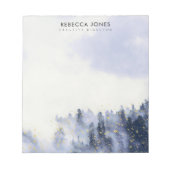 BLAUWE WATERVERF LANDSCAPE TREE FOLIAGE MONOGRAM NOTITIEBLOK (Voorkant)