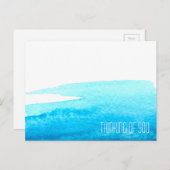 Blauwe waterverf langs de oceaan briefkaart (Voorkant / Achterkant)