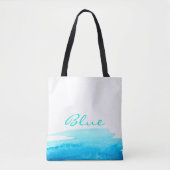 Blauwe waterverf langs de oceaan tote bag (Voorkant)