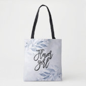 Blauwe Waterverf Leaf Botanical Wedding Bloemenmei Tote Bag (Voorkant)