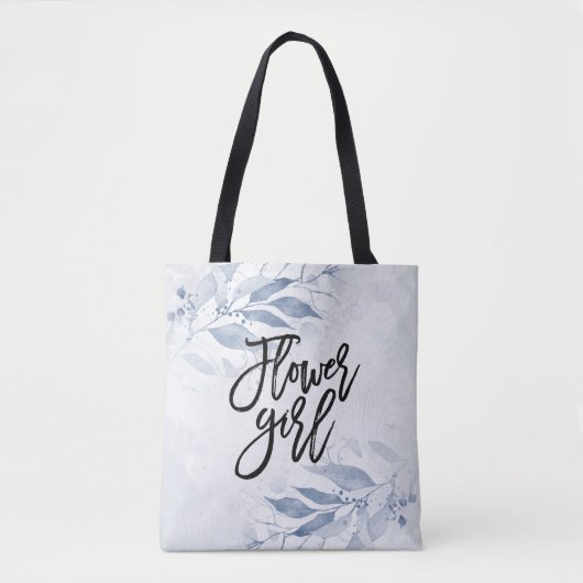 Blauwe Waterverf Leaf Botanical Wedding Bloemenmei Tote Bag (Voorkant)