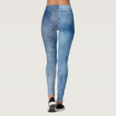 Blauwe Waterverf Leggings (Achterkant)
