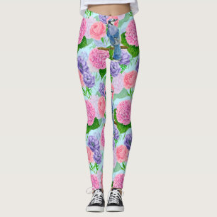 Blauwe waterverf leggings