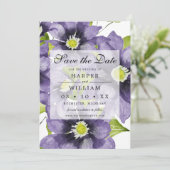 Blauwe waterverf lentbloemen, behalve de datumkaar kaart (Staand voorkant)