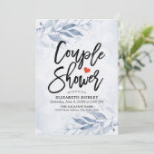 Blauwe Waterverf leve Couple Shower Wedding Shower Kaart (Staand voorkant)