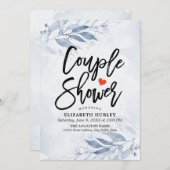 Blauwe Waterverf leve Couple Shower Wedding Shower Kaart (Voorkant / Achterkant)