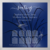 Blauwe Waterverf Libellen 8 Tafel Zitplaatsen c2 Poster (Voorkant)