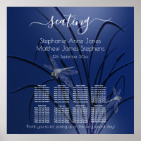 Blauwe Waterverf Libellen 8 Tafel Zitplaatsen c2