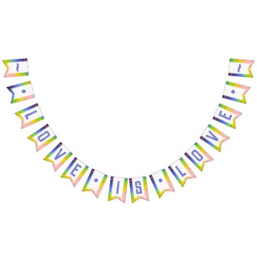 Blauwe Waterverf Liefde Is Liefde Rainbow LGBT Vlaggetjes (Alle)