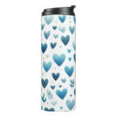 BLAUWE WATERVERF LIEFDE VALENTIJN HARTEN THERMOSBEKER (Gedraaid links)