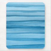 Blauwe Waterverf Lijnen Abstract Patroon Muismat (Voorkant)