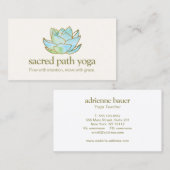 Blauwe Waterverf Lotus Flower Visitekaartje (Voorkant / Achterkant)