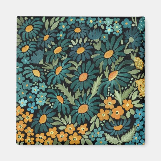 Blauwe waterverf magneet (Voorkant)