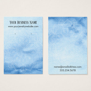 Blauwe Waterverf Mandala met Kaarten voor beeldsch Visitekaartje