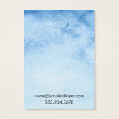 Blauwe Waterverf Mandala met Kaarten voor beeldsch Visitekaartje (Achterkant)