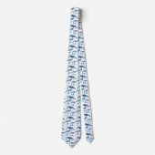 Blauwe Waterverf Mariene Dieren | Necktie Stropdas (Voorkant)