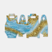 Blauwe Waterverf marmer en goudolie Bedankdoosjes (Uitgevouwen)