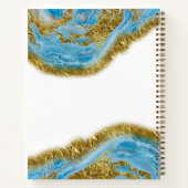 Blauwe Waterverf marmer & Gold Foil Hair & Makeup Notitieboek (Achterkant)