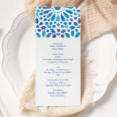 Blauwe Waterverf Meditteranean Tegel Pattern Programmakaart