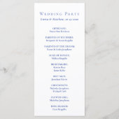 Blauwe Waterverf Meditteranean Tegel Pattern Programmakaart (Achterkant)