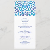 Blauwe Waterverf Meditteranean Tegel Pattern Programmakaart (Voorkant)