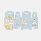 Blauwe Waterverf Meisje 1e. communie Bedankdoosjes (Uitgevouwen)