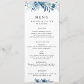 Blauwe waterverf menu (Voorkant)