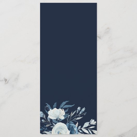 Blauwe waterverf menu (Achterkant)