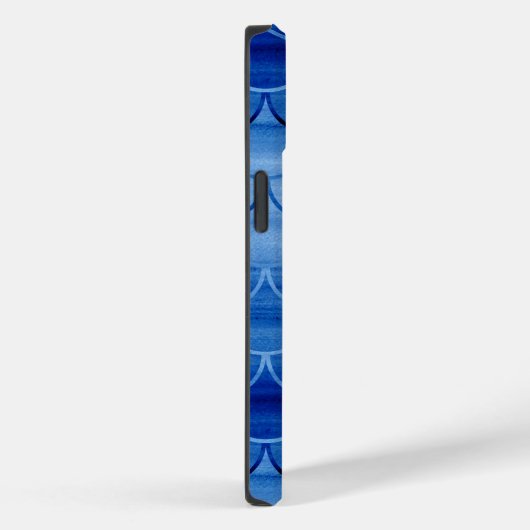 Blauwe Waterverf Mermaid Scale Patroon Aangepaste  Case-Mate iPhone Case (Achterkant / Rechts)