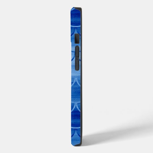 Blauwe Waterverf Mermaid Scale Patroon Aangepaste Case-Mate iPhone Case (Achterkant / Links)