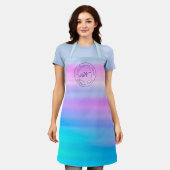 Blauwe Waterverf met aangepaste Logo voor bedrijfs Schort (Gedragen)