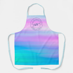 Blauwe Waterverf met aangepaste Logo voor bedrijfs Schort